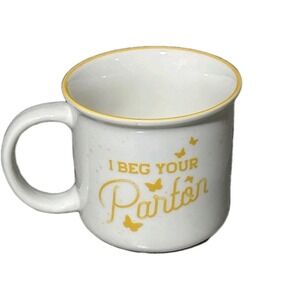 Dolly Parton Mug Cup I Beg Your Parton Yellow Sparkle Mug 16 Ozs New 773,774